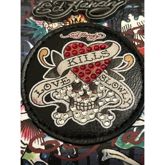 Ed Hardy Love Kills Slowly Tattoo Print Wristlet Wallet NEW! - Picture 3 of 12